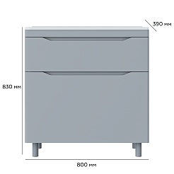 Vivon Тумба с раковиной Shelly 80 серая матовая – фотография-6